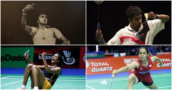 Searah jarum jam: Prakash Padukone, Pullela Gopichand, Saina Nehwal & Pusarla Venkata Sindhu (bwfbadminton.com/olympics.com)