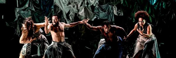 Monster-monster yang diperankan oleh Galabby, Douglas D’Krumpers, Bekham Dwaa, dan Pricillia E.M. Rumbiak. (Fernando Randy/Historia).