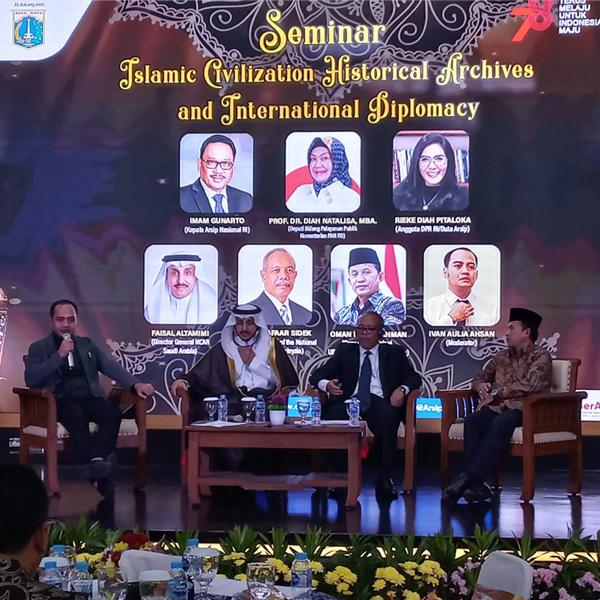 Seminar Arsip Sejarah Peradaban Islam dan Hubungan Internasional di Arsip Nasional Republik Indonesia (ANRI) pada Rabu, 12 Juli 2023. Foto: Martin Sitompul/Historia.