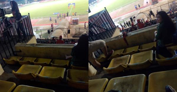 Kolase kondisi seat VIP di Stadion Andi Mattalatta di laga PSM vs Arema (Foto: Randy Wirayudha/HISTORIA)