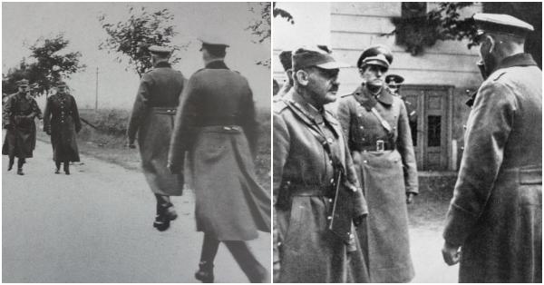 Kolase momen Brigjen Wiktor Thommée kala bersua Jenderal Adolf Strauss untuk meresmikan kapitulasi Benteng Modlin di Kota Jabłonna, 29 September 1939. (iwm.org.uk/Twitter @Roger_Moorhouse).