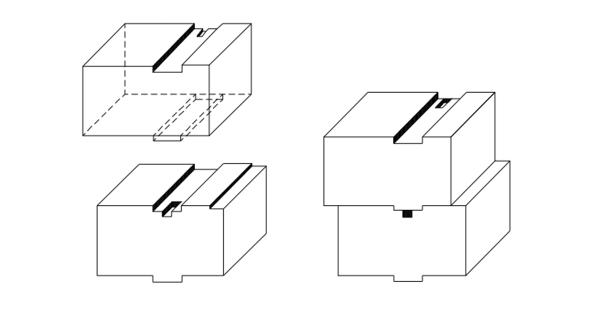 Teknik sambungan Candi Borobudur. 3. Sambungan dengan tipe alur dan lidah. (Dok. BKPB).