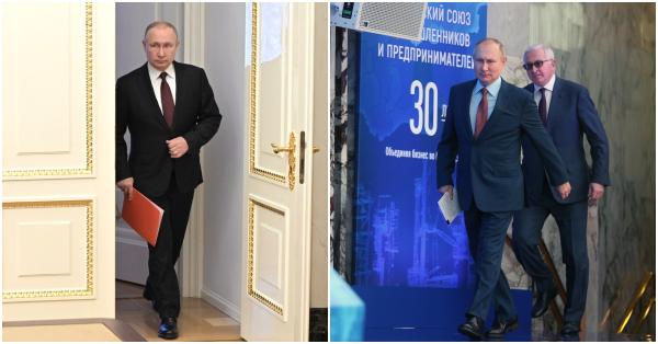 Ciri khas cara berjalan Presiden Putin yang hanya mengayunkan tangan kiri (kremlin.ru)