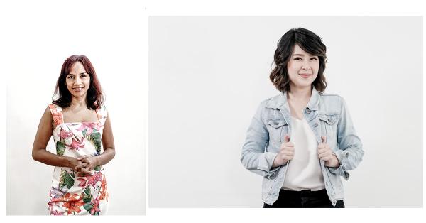 Novelis Ayu Utami (kiri) dan Grace Natalie (kanan) sama-sama terkejut dengan hasil DNA mereka. (Fernando Randy/Historia).