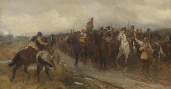 Ilustrasi pasukan Parlementaria pimpinan Oliver Cromwell karya pelukis Andrew Carrick Gow (tate.org)