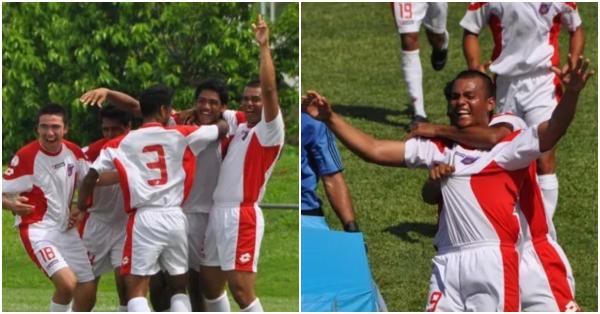 Selebrasi Tim Samoa Amerika usai meraih kemenangan pertama di laga resmi FIFA (oceaniafootball.com)