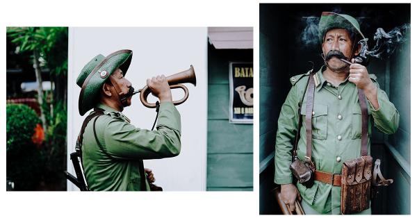 Agung Wibowo (50) yang hari itu berperan sebagai KNIL. (Historia/Fernando Randy)