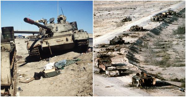 Tank-tank Garda Republik Irak buatan Rusia yang hancur dan ditinggalkan (defense.gov/US Navy)