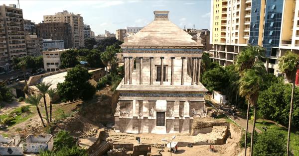 Situs ekskavasi di Alexandria dengan efek visual mausoleum Alexander (Netflix)