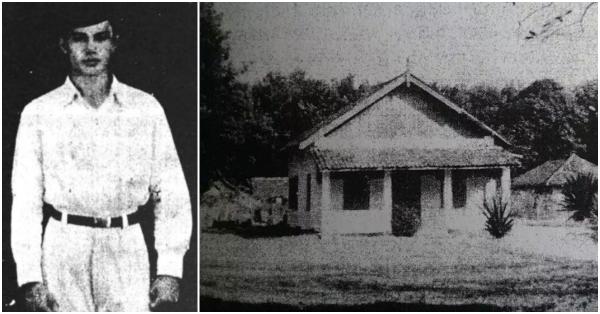 Direktur Akademi Militer Tangerang Mayor Daan Mogot (kiri) & bekas markas Jepang di kebun karet Lengkong. (Pendidikan Perwira TNI AD di Masa Revolusi).