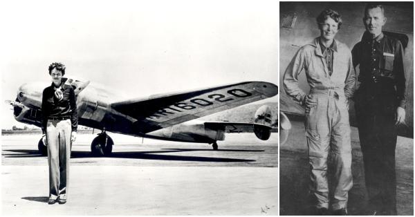 Pesawat Lockheed Model 10 Electra (kiri) & sang navigator Frederick Joseph Noonan (San Diego Air and Space Museum Archive/NASA)