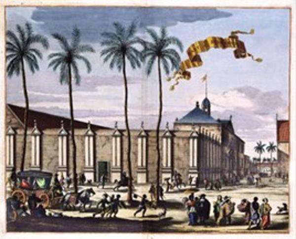 (Lukisan Balai Kota Batavia “Stadhuis van Batavia”, 1682│Sumber: Wikipedia)