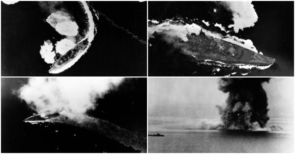 Detik-detik penenggelaman Yamato usai dikeroyok pesawat-pesawat Amerika (History and Heritage Command)