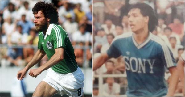 Mendiang Ricky Yacobi (kanan) yang acap disama-samakan dengan Paul Breitner. (fifa.com/Instagram @rijacobi).