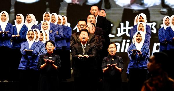 Aksi paduan suara di acara Imlek Nasional 2020. ( Foto : Fernando Randy/Historia)