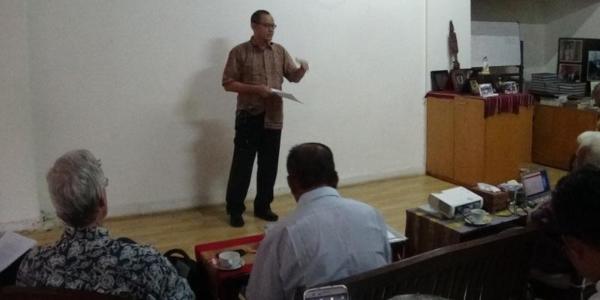 Achmad Sunjayadi, pengajar FIB UI dalam diskusi Raffles dan Kita: 200th The History of Java di gedung BPPI, Jakarta Pusat, 6 Maret 2017. (Aryono/Historia.id).