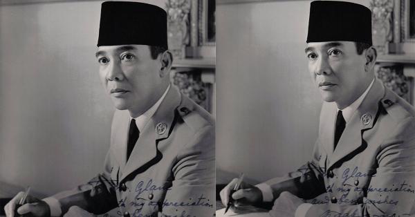 Salah satu potret Bung Karno dengan ekspresi khasnya. ( Foto : Wikimedia Commons )