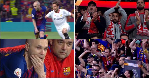 Standing ovation penonton di laga terakhir Iniesta pada final Copa del Rey (Rakuten TV)