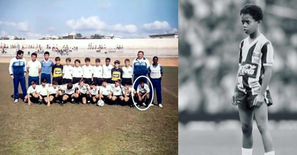 Dua cuplikan Dinho cilik kala menimba ilmu di akademi muda Grêmio (Foto: Twitter @10Ronaldinho)