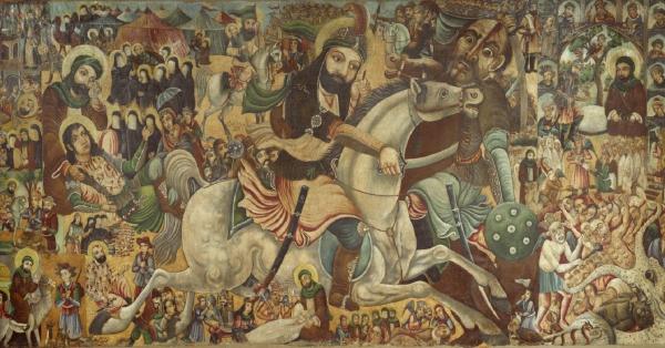 Lukisan "pertempuran Karbala" oleh Abbas al-Musavi (Foto: Brooklyn Museum)