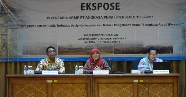 Ekspose Inventaris Arsip PT Angkasa Pura I (Persero): 1960—2011” yang diselenggarakan Arsip Nasional Republik Indonesia (ANRI) pada 19 November 2019. Foto: Dok. Direktorat Pengolahan ANRI.