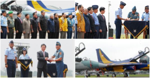 Serah terima pesawat T-50i yang dibeli Indonesia dari Korsel (kemhan.go.id)