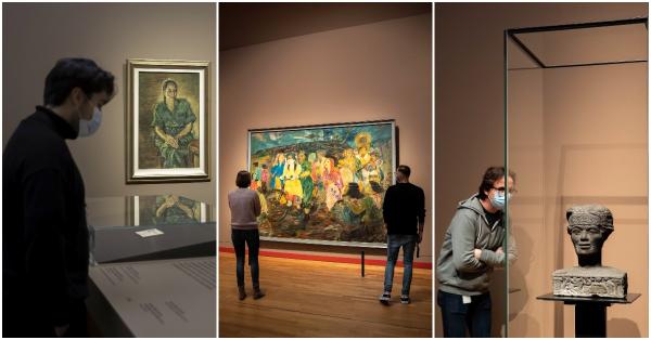 Kolase pengunjung pameran "Revolusi!" di Rijksmuseum, Amsterdam, Belanda (Rijksmuseum)