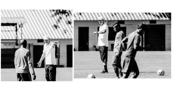 Kiri: Boaz Solossa sosok yang pernah dicoret Riedl. Kanan: Riedl memimpin latihan timnas Indonesia. (Fernando Randy/Historia.id).