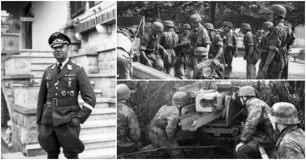 General der Fallschirmtruppe Alfred Schlemm (kiri) & kolase ilustrasi pasukan Fallschirm-Armee (Bundesarchiv)