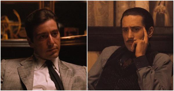Michael Corleone (kiri) yang diperankan Al Pacino & Vito Corleone yang diperankan Robert De Niro. (Paramount Pictures).