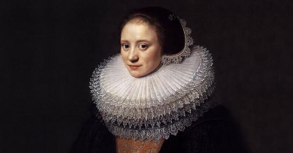 Portrait of a Woman oleh Michiel Jansz van Miereveldt dari 1628 yang menampilkan perempuan berkerah ruff
