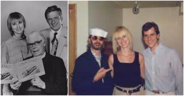 Britt Allcroft bersama Pendeta Awdry & David Nelson Godfrey Mitton (kiri) & bersama Richard Starkey alias Ringo Starr (Facebook Britt Allcroft)