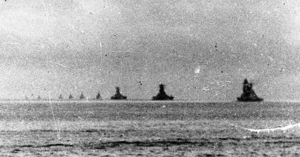 Tampak foto intelijen armada "Center Force" pimpinan Laksdya Kurita berangkat dari Brunei pada 22 Oktober 1944 (US Naval History) 