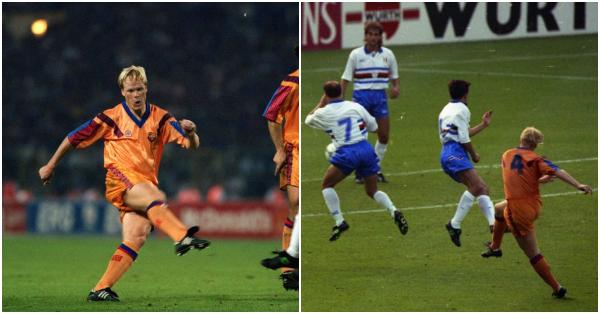 Eksekusi tendangan geledek Ronald Koeman (fcbarcelona.com)