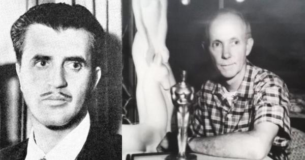 Austin Cedric Gibbons (kiri) desainer trofi Academy Award of Merit/The Oscars yang lantas dibuat pematung George Maitland Stanley. (Los Angeles Magazine, Februari 2016/Dok. Keluarga Stanley).