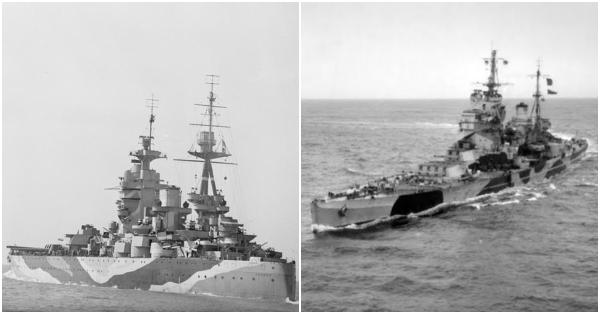 Kapal tempur HMS Rodney (kiri) & HMS King George V (iwm.org.uk)