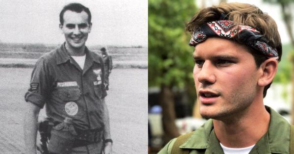 Jeremy Irvine (kanan) yang memerankan mendiang peraih Medal of Honor Bill Pitsenbarger (Foto: IMDB/The Airmen Memorial Museum)