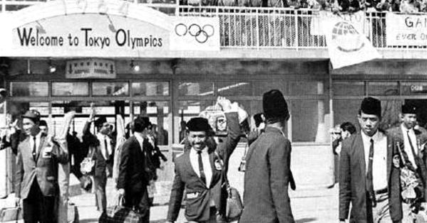 Para atlet Indonesia yang gagal berlaga di Olimpiade Tokyo 1964 (Repro: The Games of the XVIII Olympiad Tokyo 1964)
