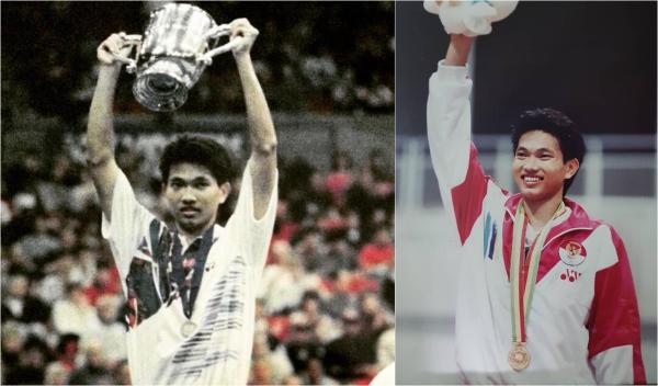 Hariyanto Arbi saat menangi All England 1994 (kiri) & emas Asian Games 1994 di Hiroshima (Foto: Instagram @hariyanto_arbi)
