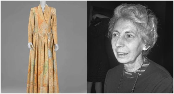 Gaun yang terbuat dari peta berbahan sutera buatan eks-interniran Jeanne Terwen-De Loos (Rijksmuseum/Nationaal Archief)