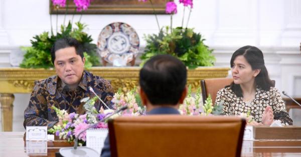 Audiensi Erick Thohir (kiri) selaku ketua umum PSSI terpilih dengan Presiden RI Joko Widodo (Twitter @PSSI)