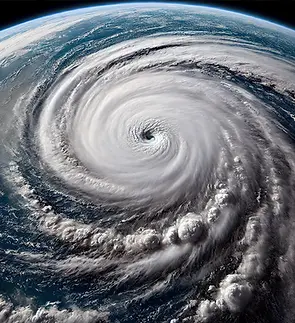 A satellite image of a hurricane.