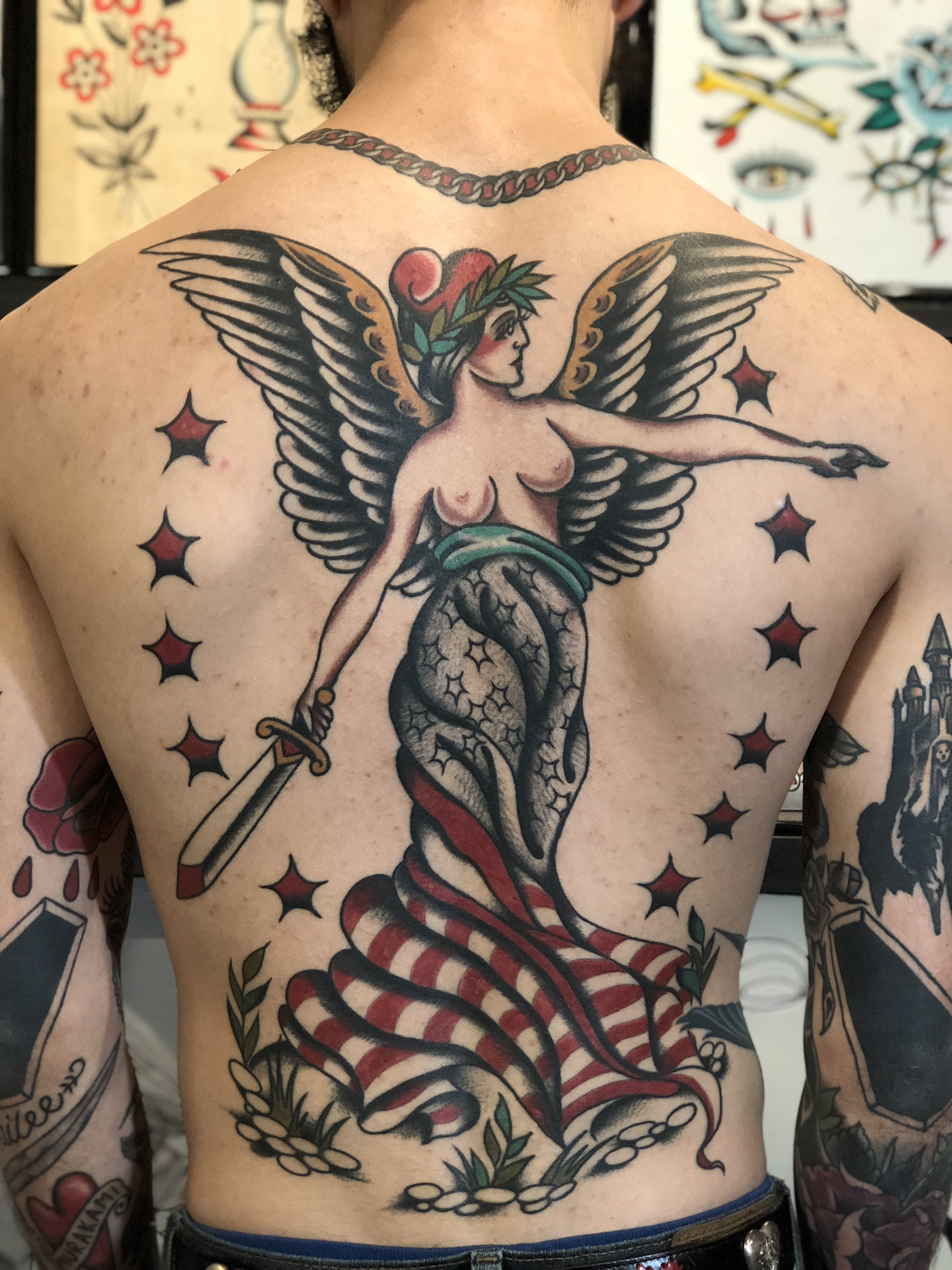 healed back piece - 3 sittings