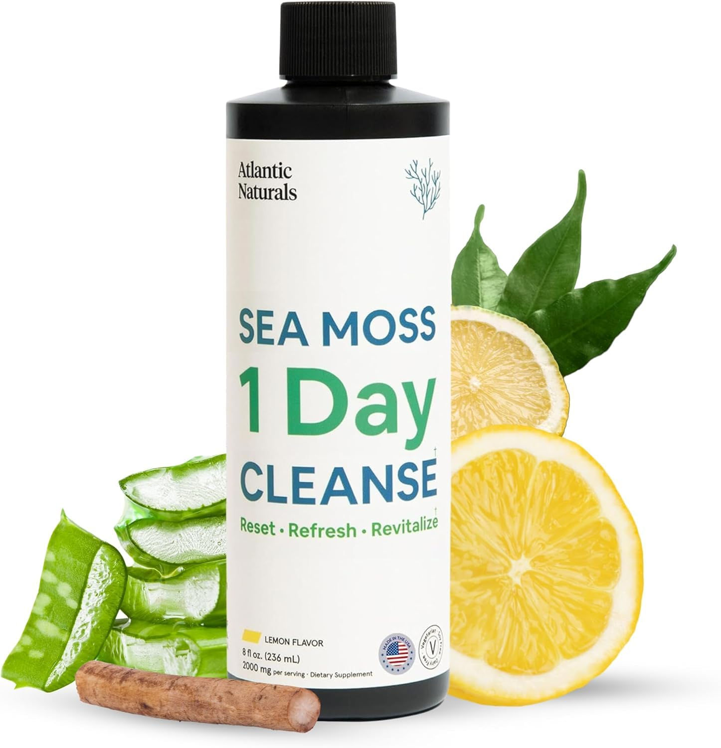 Atlantic Naturals - 1 Day Colon Cleanse Full Body Detox Drink - Sea Moss Supplem