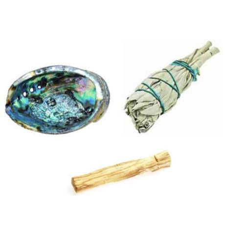 Smudge Kit - White Sage, Palo Santo, Abalone Shell (Small)