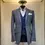 Thumbnail: Blue and grey overcheck blazer with a classic pattern and tailored fit