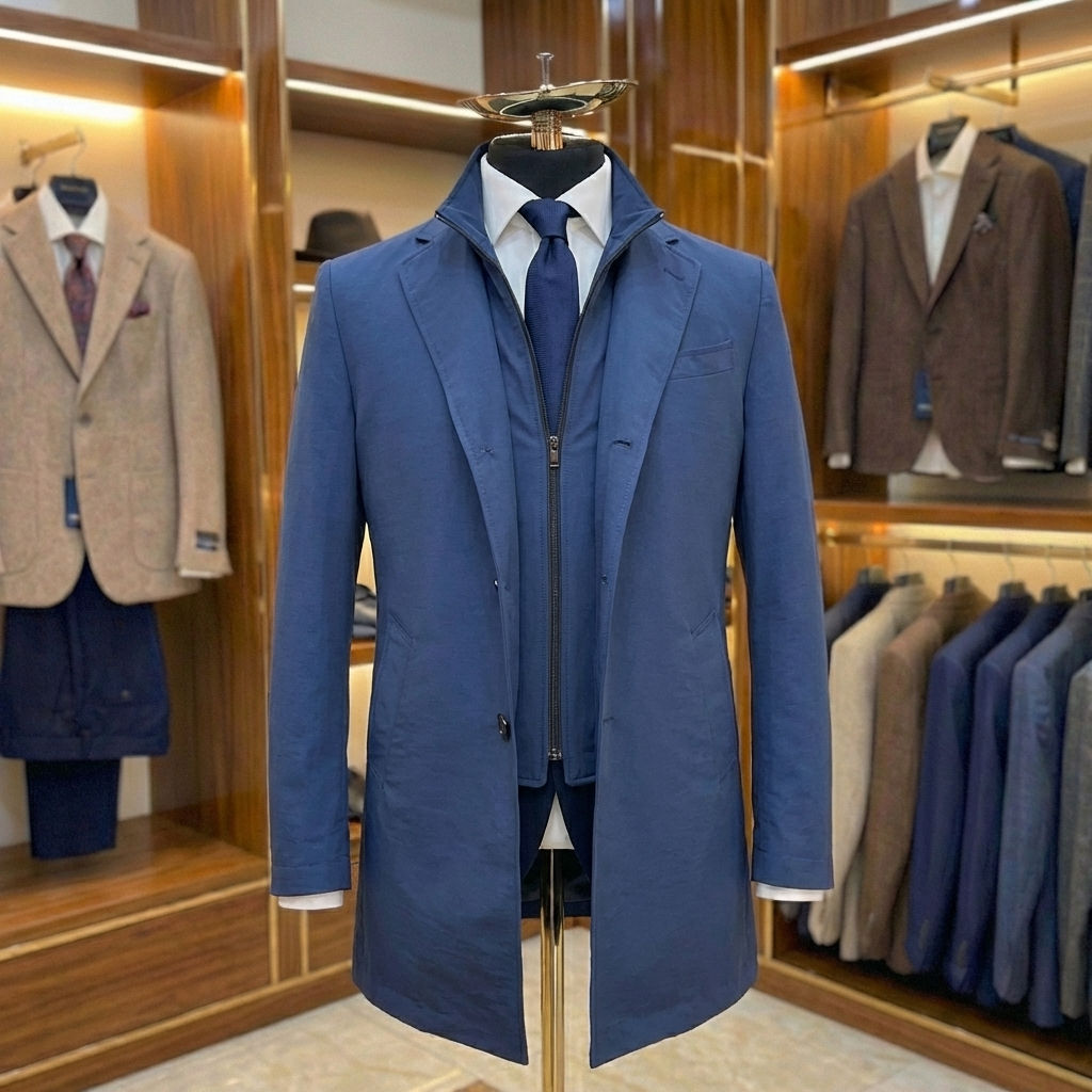 Navy Italian Raincoat