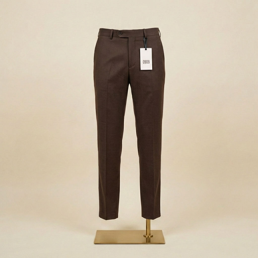 Chocolate Brown Lana Tropical Wool Trousers