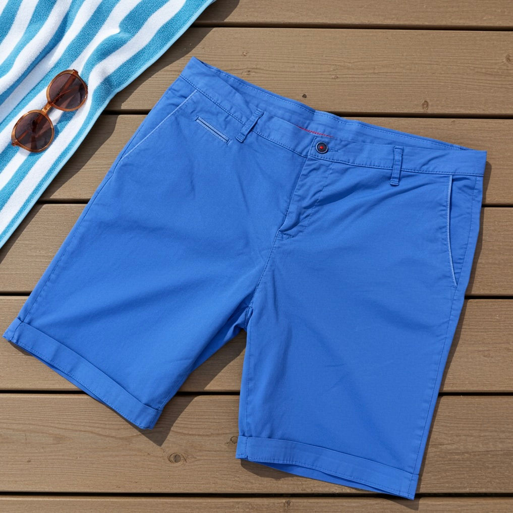 Italian Cotton Stretch Shorts – Amalfi Blue