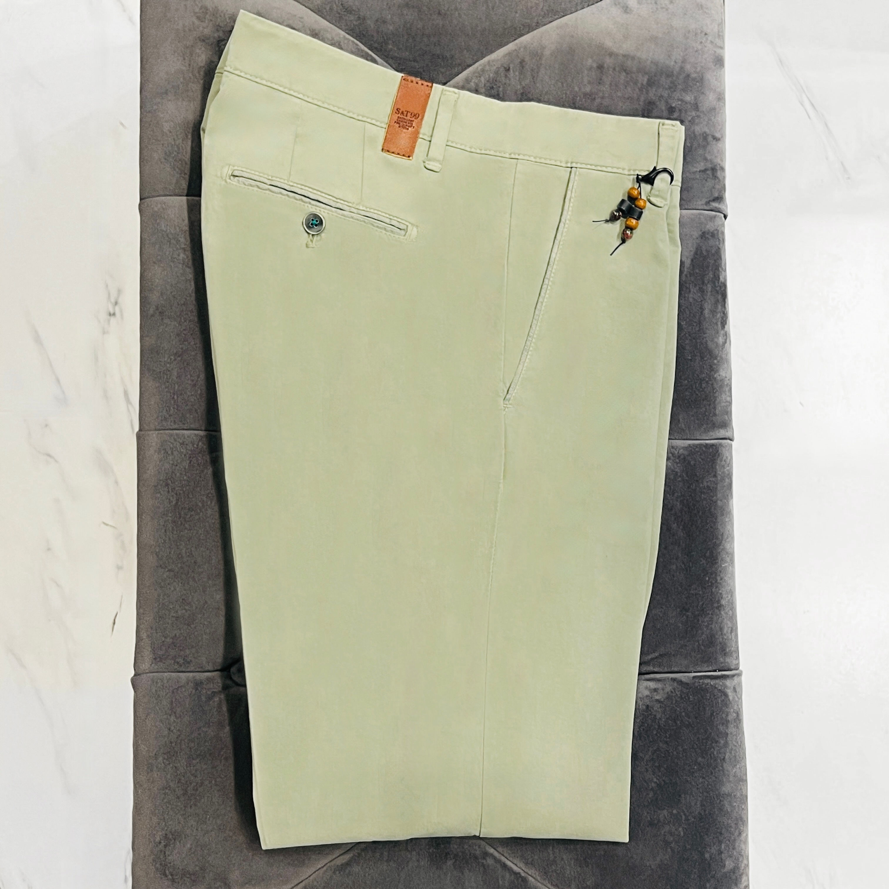 S&T 700 Italian Cotton Chinos – Pistachio Verde